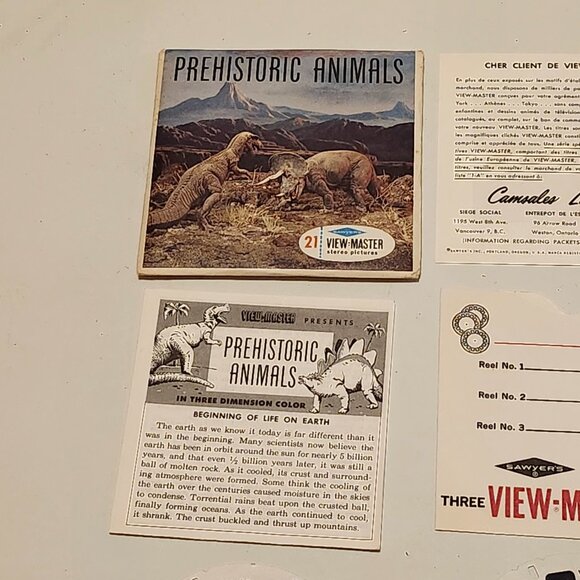 VINTAGE View Master Prehistoric Animals Reel Lot Packet of 3 1960s - Picture 4 of 13